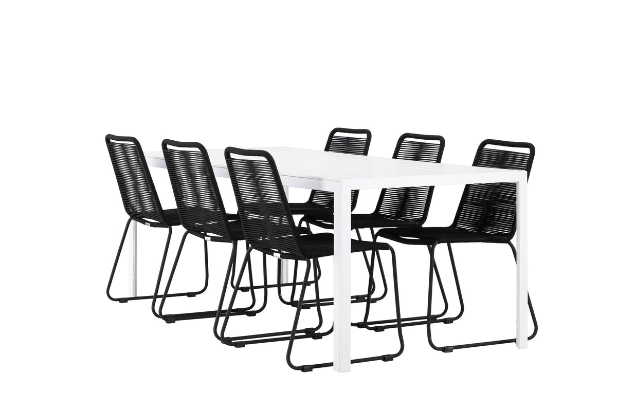 Break Matbord med Lindos Stolarna – Aluminium