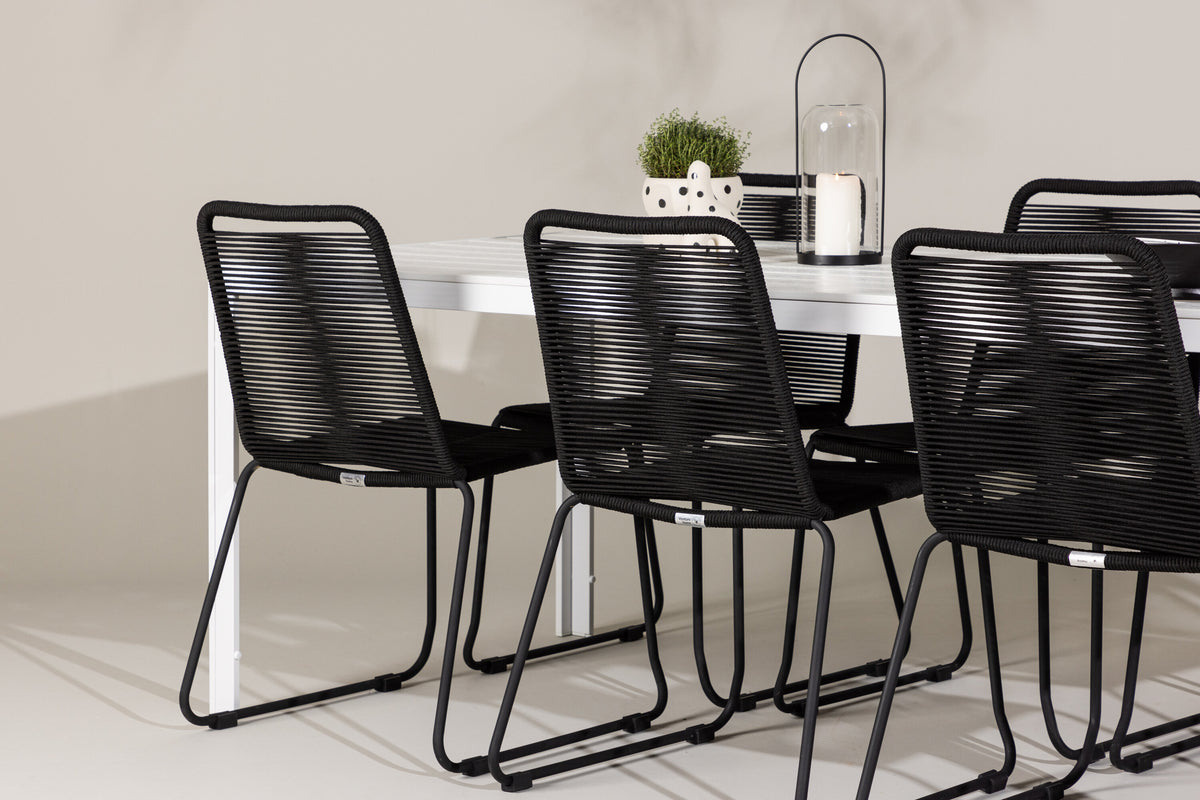 Break Matbord med Lindos Stolarna – Aluminium