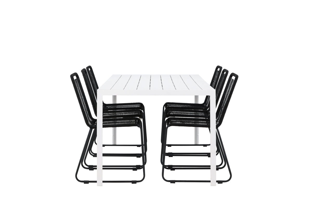 Break Matbord med Lindos Stolarna – Aluminium