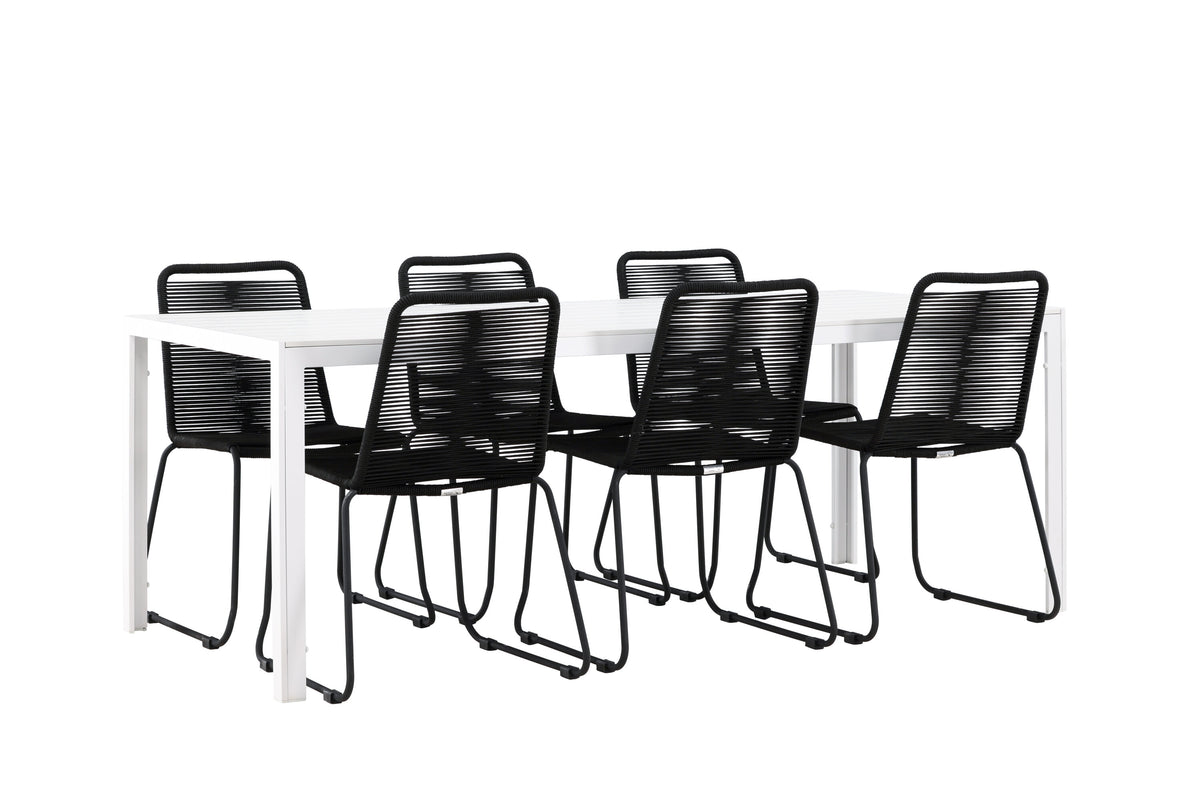 Break Matbord med Lindos Stolarna – Aluminium