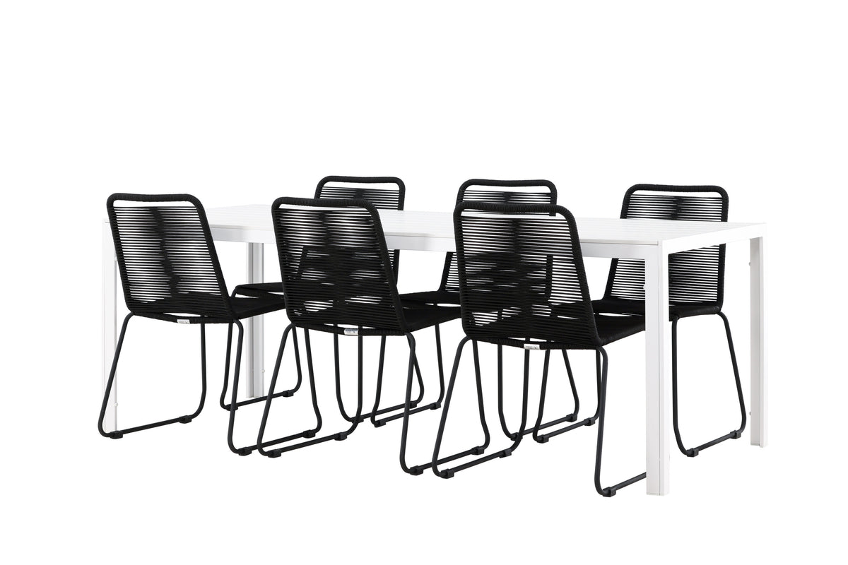 Break Matbord med Lindos Stolarna – Aluminium
