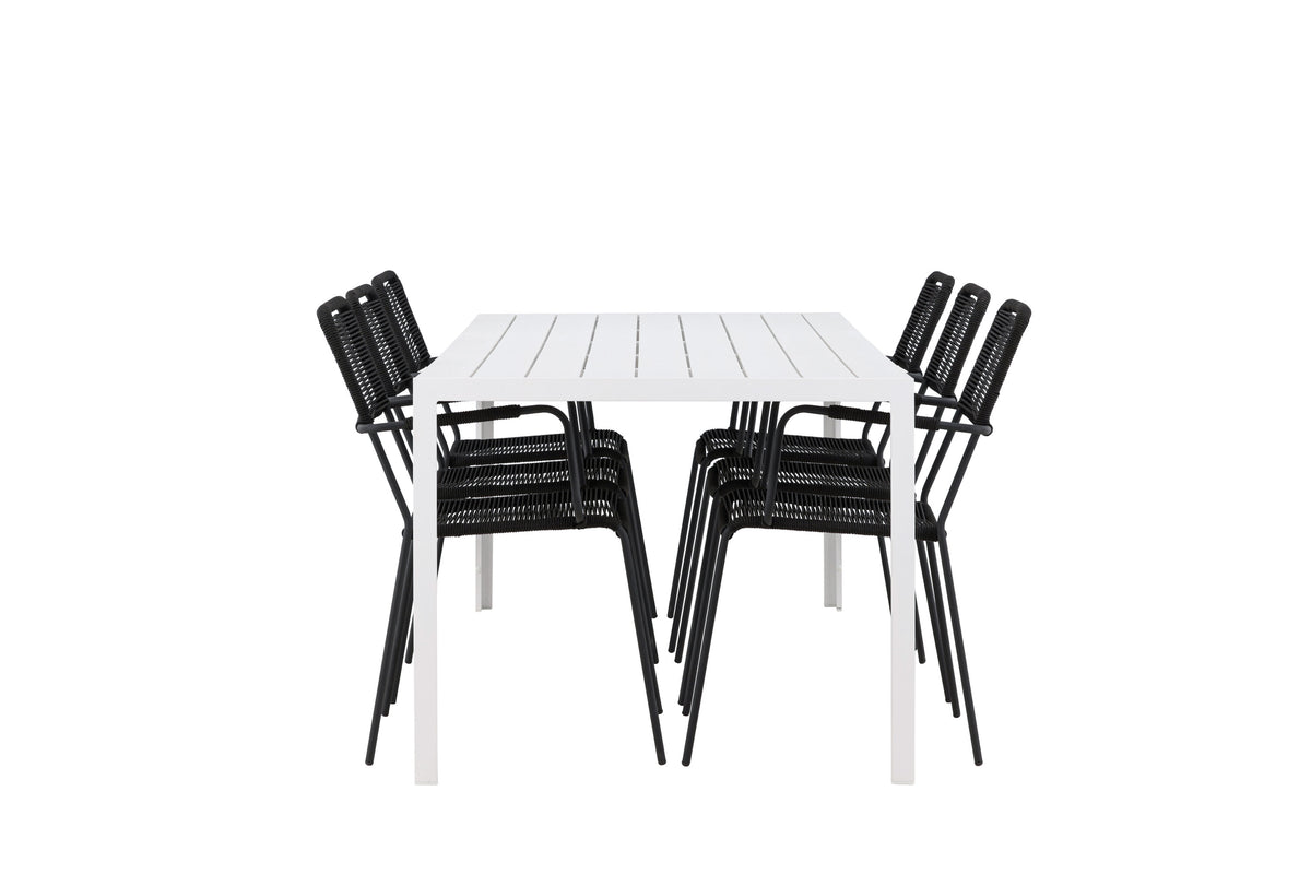 Break Matbord med Lindos Stolarna – Aluminium