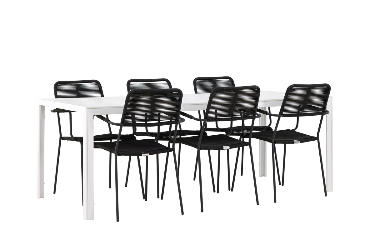 Break Matbord med Lindos Stolarna – Aluminium