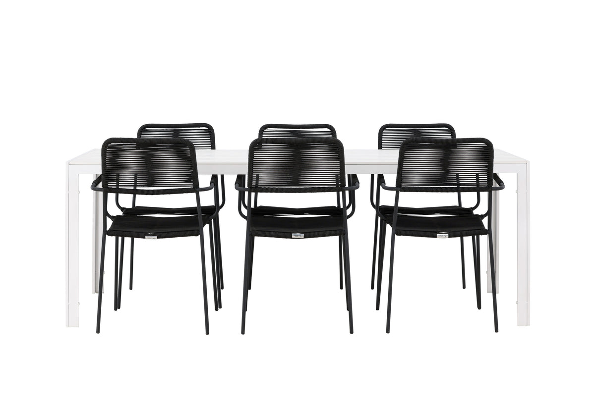 Break Matbord med Lindos Stolarna – Aluminium