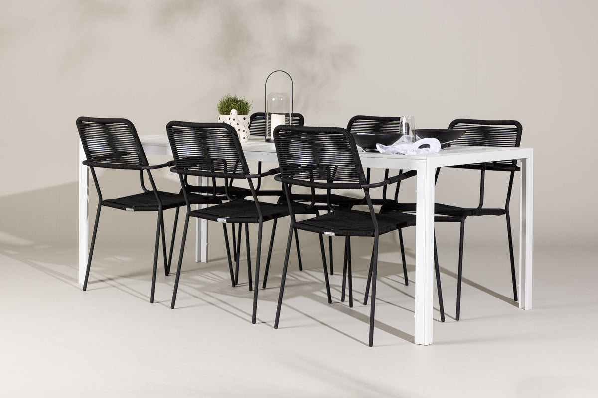 Break Matbord med Lindos Stolarna – Aluminium