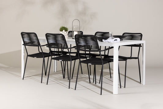 Break Matbord med Lindos Stolarna – Aluminium