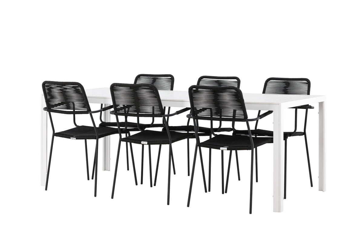 Break Matbord med Lindos Stolarna – Aluminium