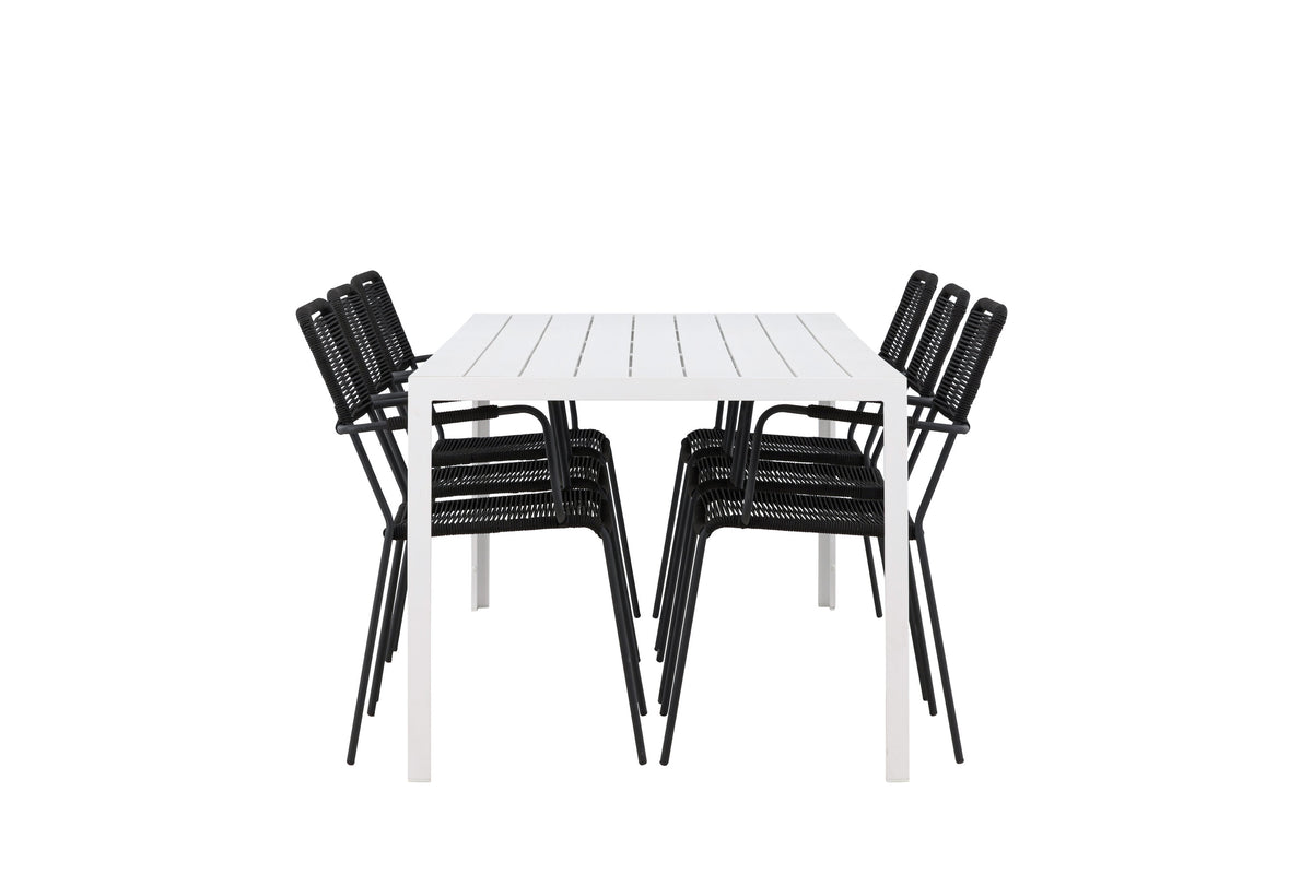 Break Matbord med Lindos Stolarna – Aluminium