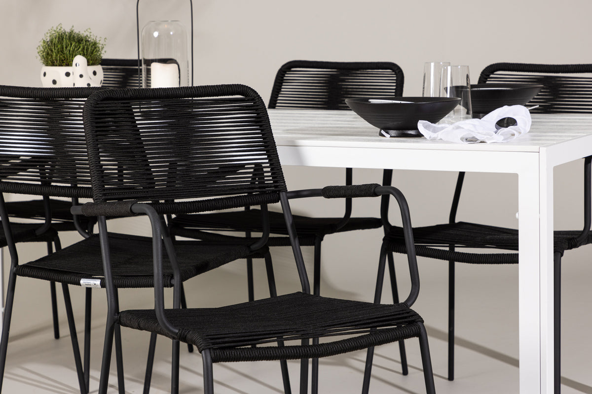 Break Matbord med Lindos Stolarna – Aluminium