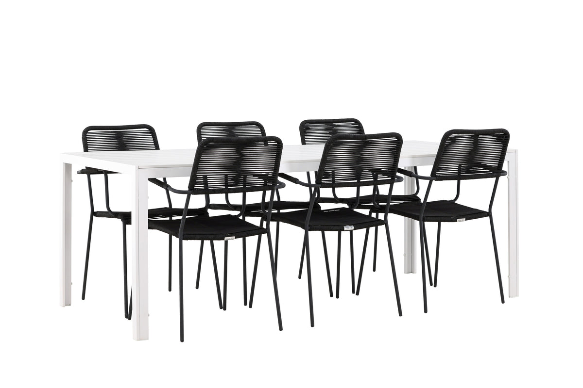 Break Matbord med Lindos Stolarna – Aluminium
