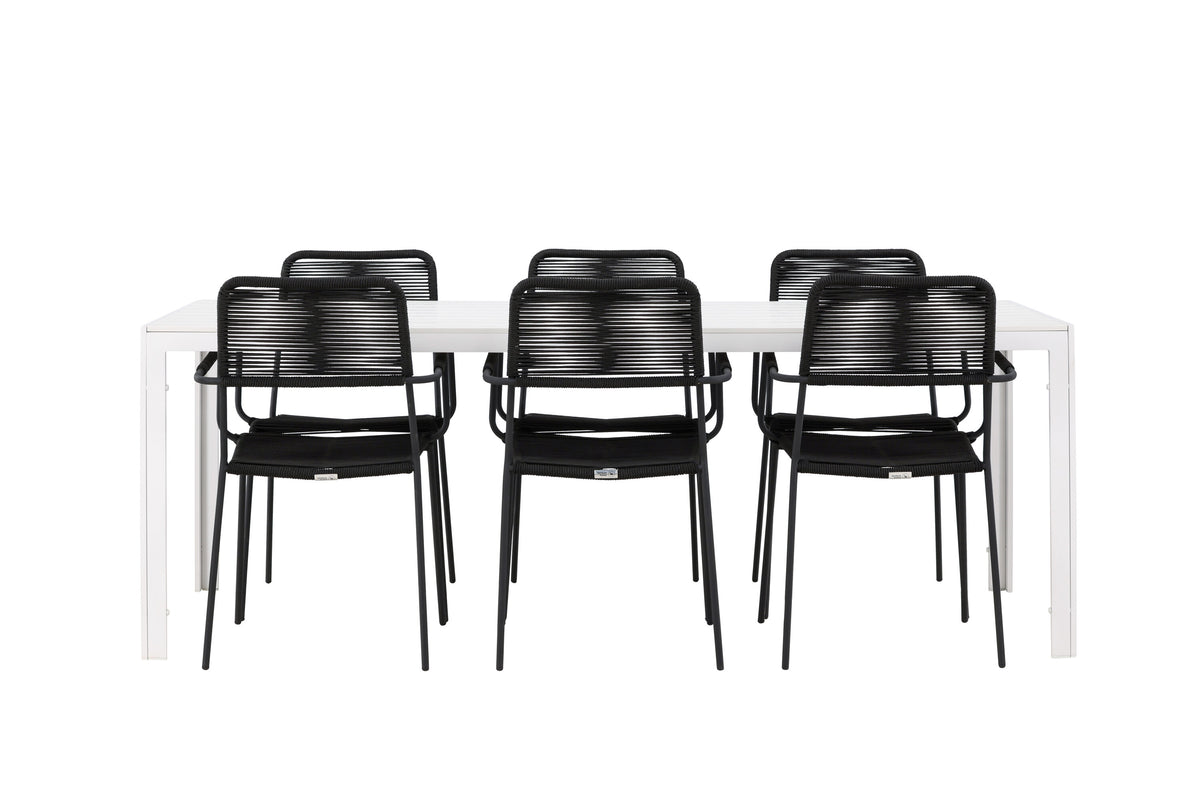 Break Matbord med Lindos Stolarna – Aluminium