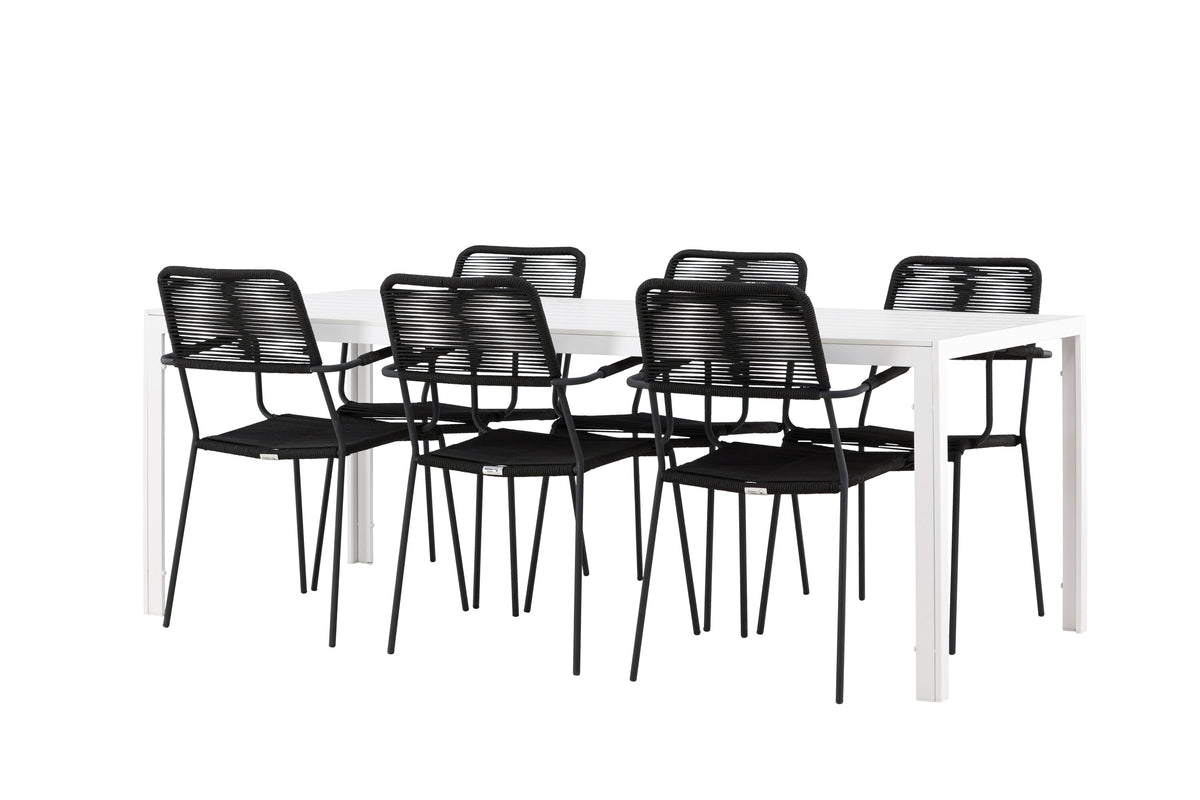 Break Matbord med Lindos Stolarna – Aluminium