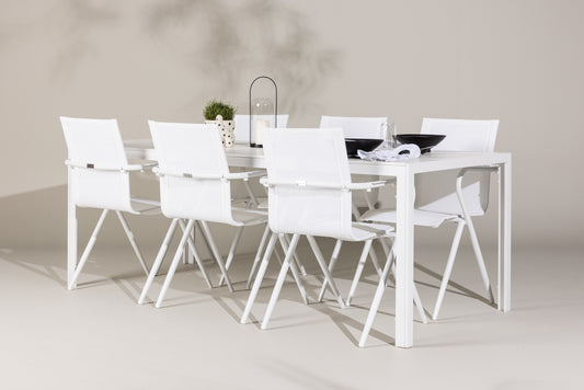 Break Matbord med Alina Stolarna – Aluminium