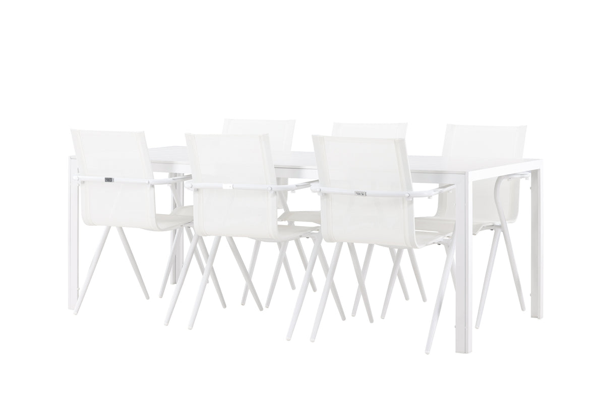Break Matbord med Alina Stolarna – Aluminium