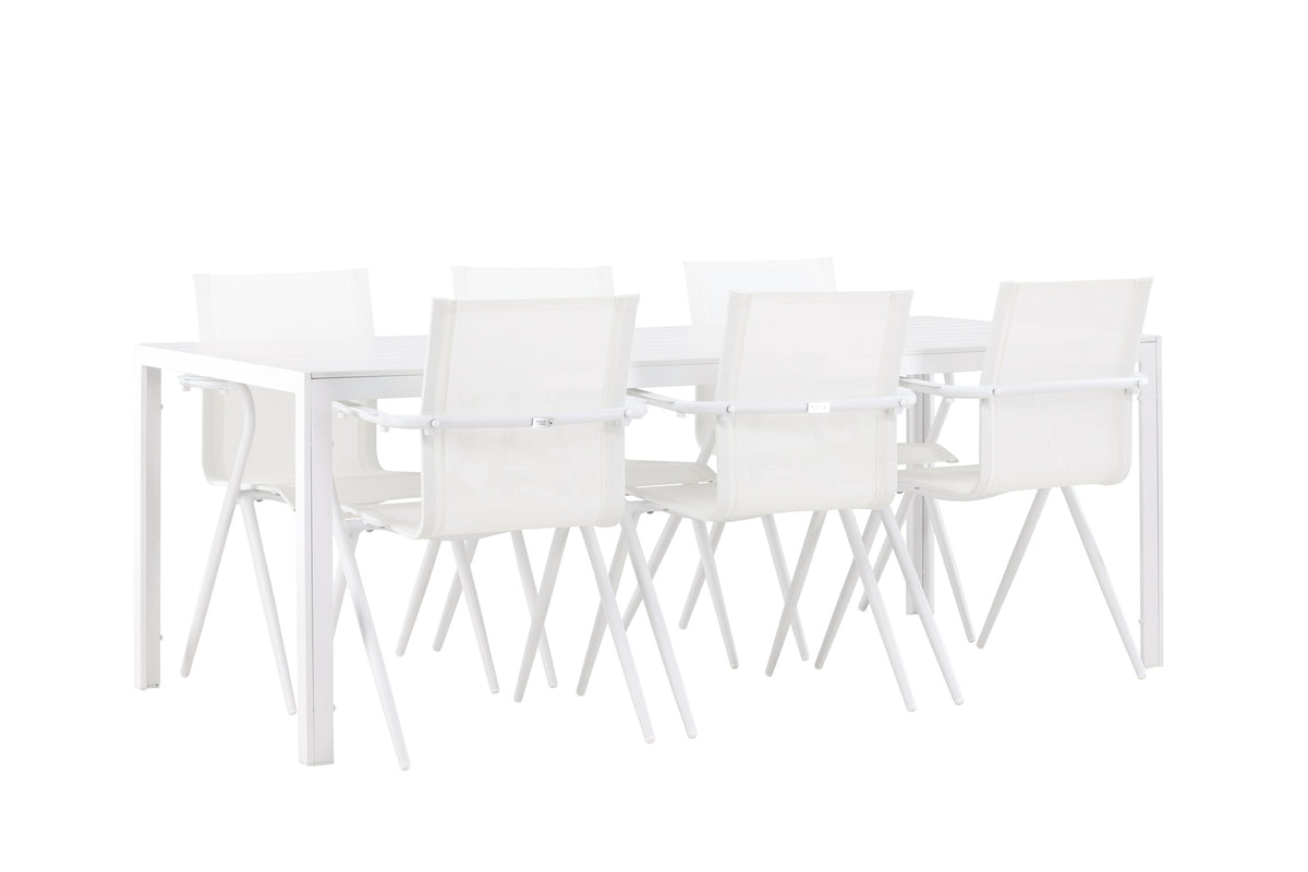 Break Matbord med Alina Stolarna – Aluminium