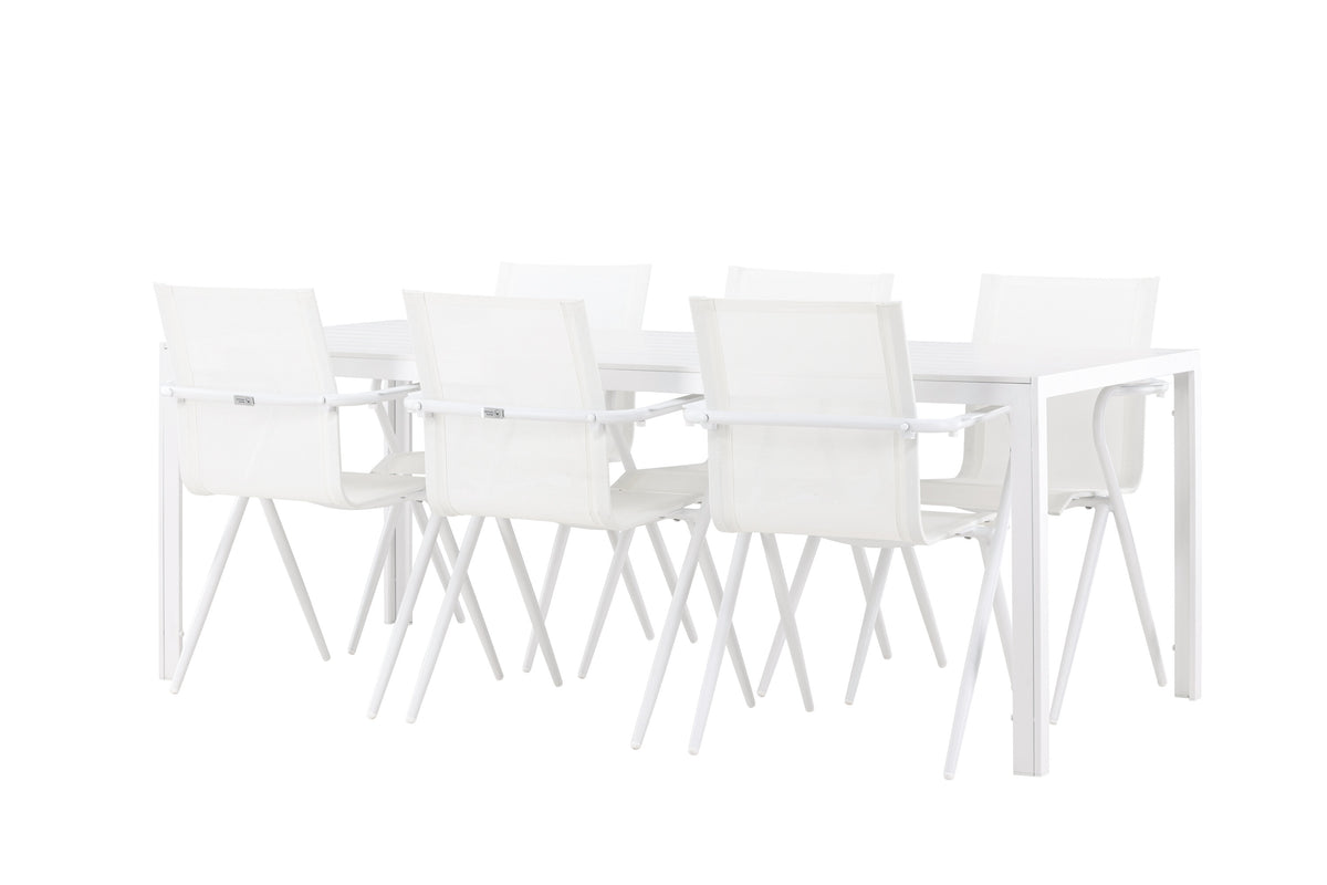 Break Matbord med Alina Stolarna – Aluminium