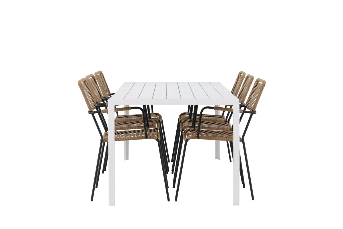 Break Matbord med Lindos Stolarna – Aluminium