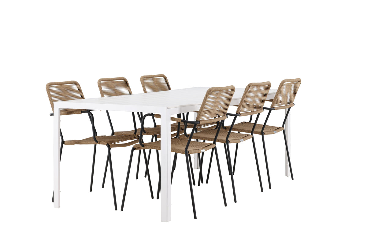 Break Matbord med Lindos Stolarna – Aluminium