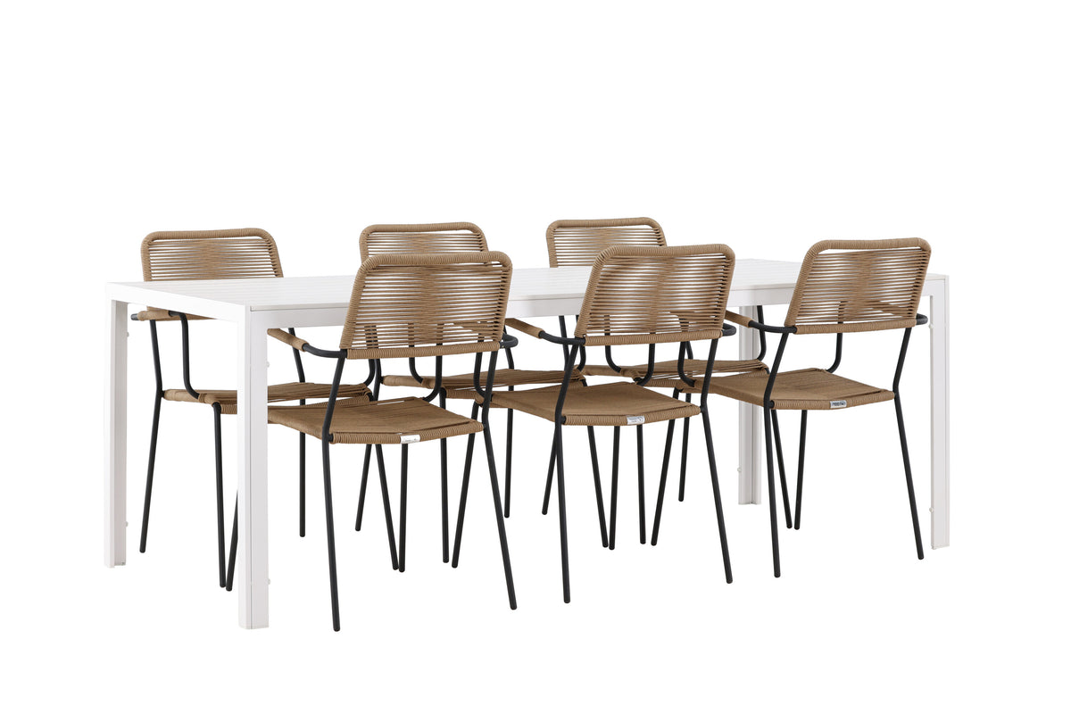 Break Matbord med Lindos Stolarna – Aluminium