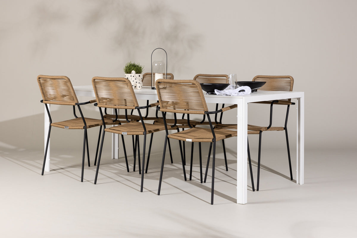 Break Matbord med Lindos Stolarna – Aluminium