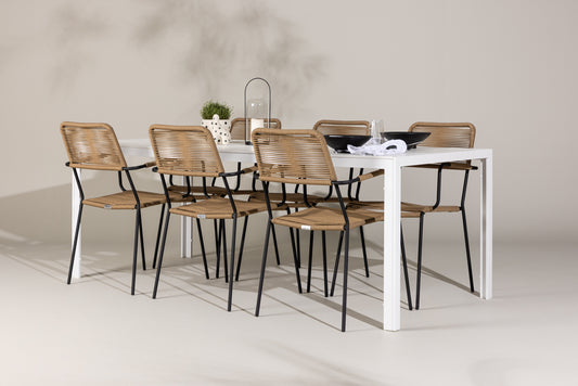 Break Matbord med Lindos Stolarna – Aluminium