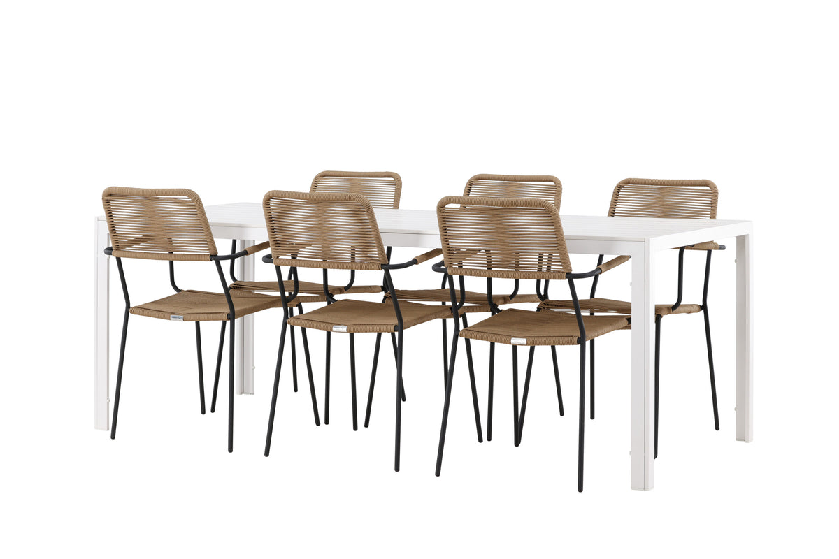 Break Matbord med Lindos Stolarna – Aluminium