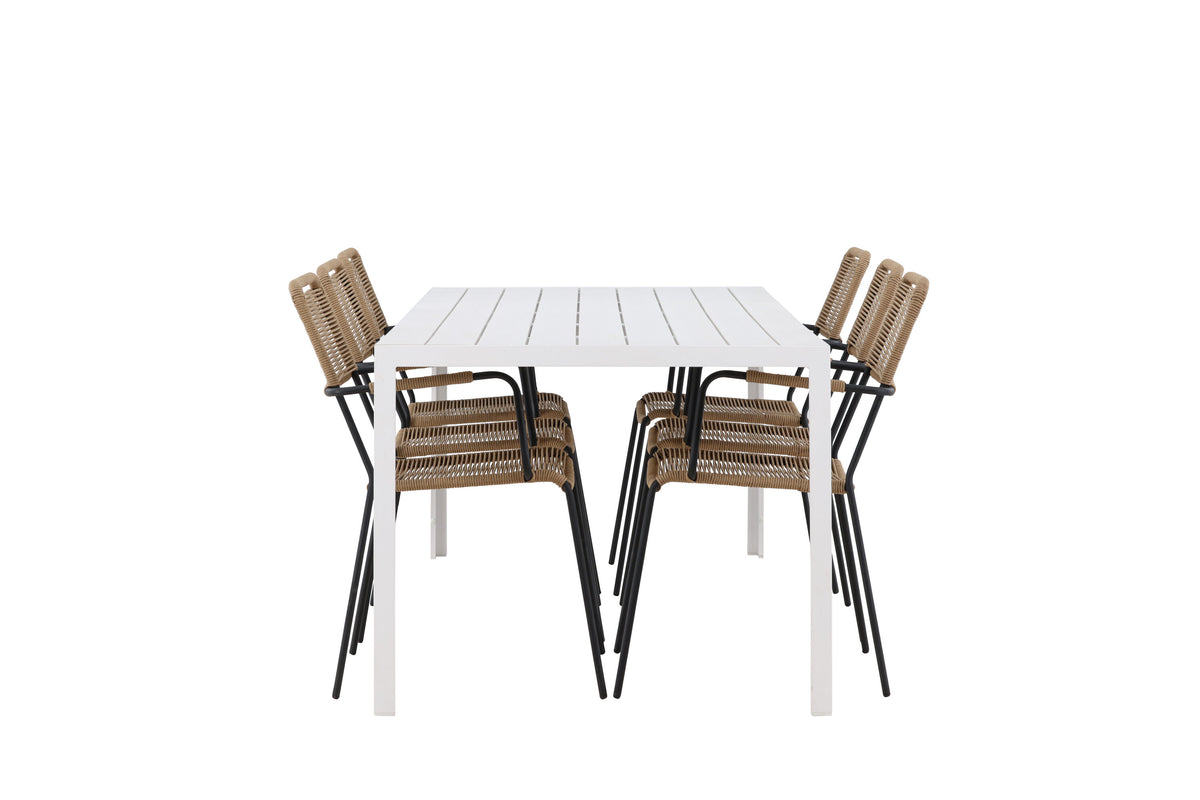 Break Matbord med Lindos Stolarna – Aluminium