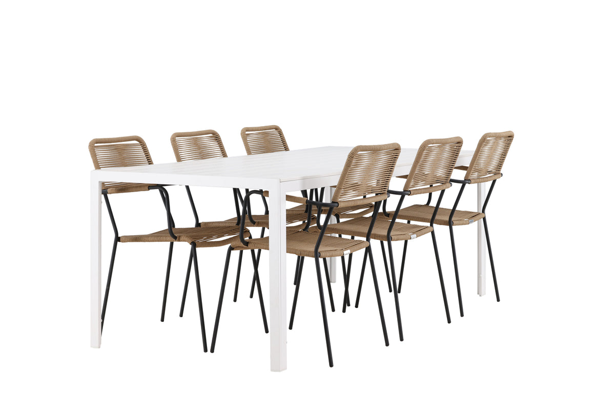 Break Matbord med Lindos Stolarna – Aluminium