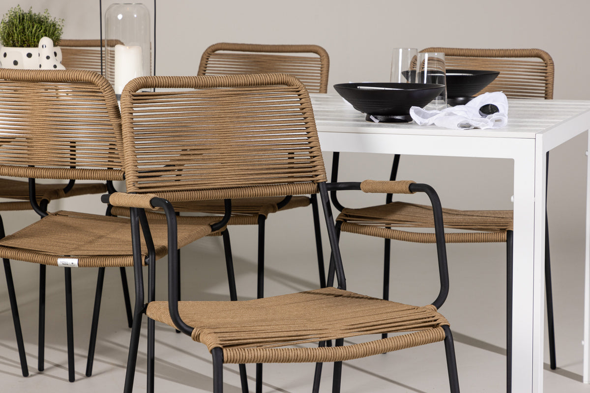 Break Matbord med Lindos Stolarna – Aluminium