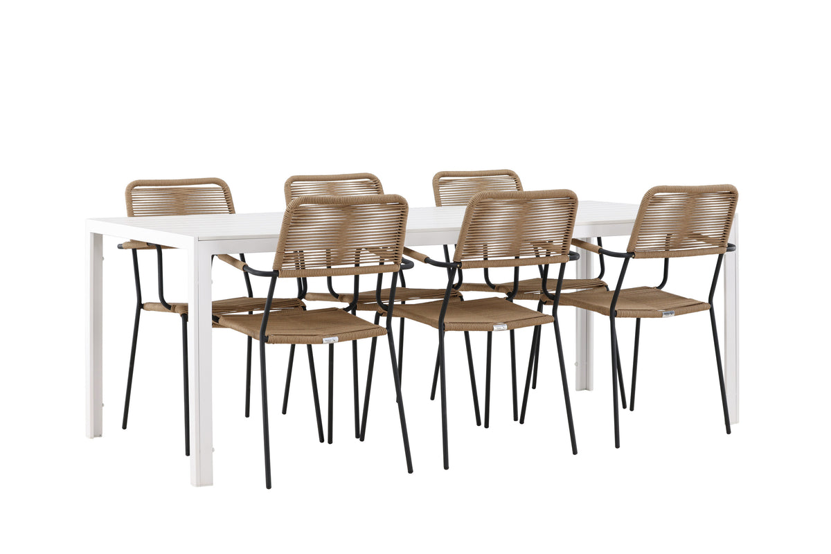Break Matbord med Lindos Stolarna – Aluminium