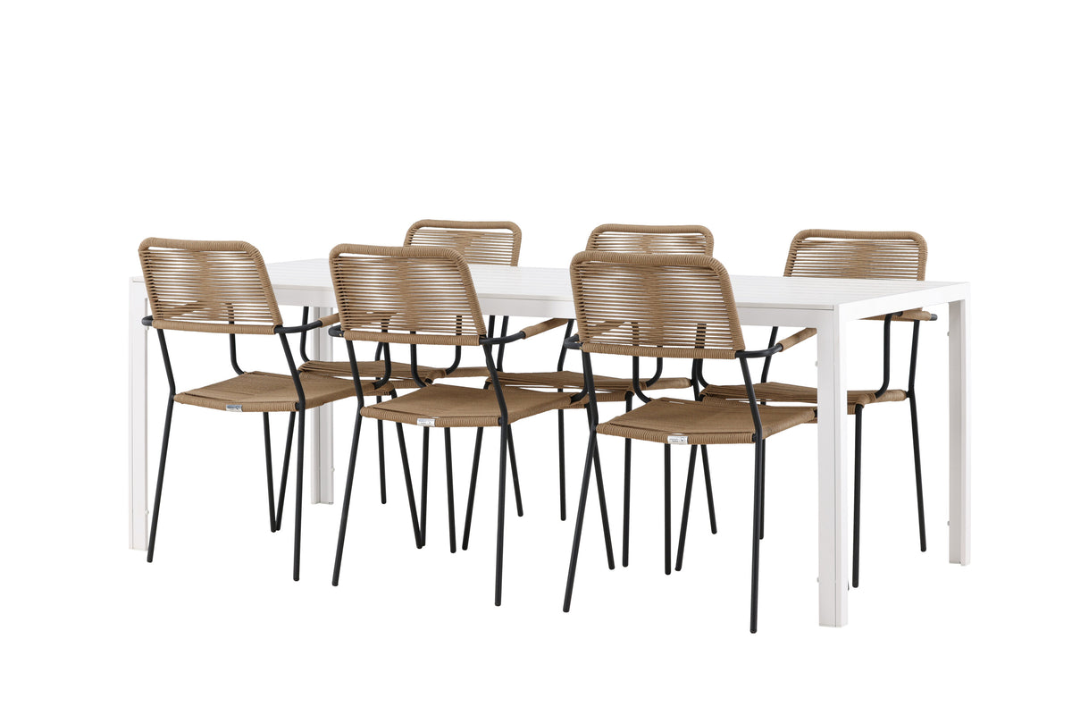 Break Matbord med Lindos Stolarna – Aluminium