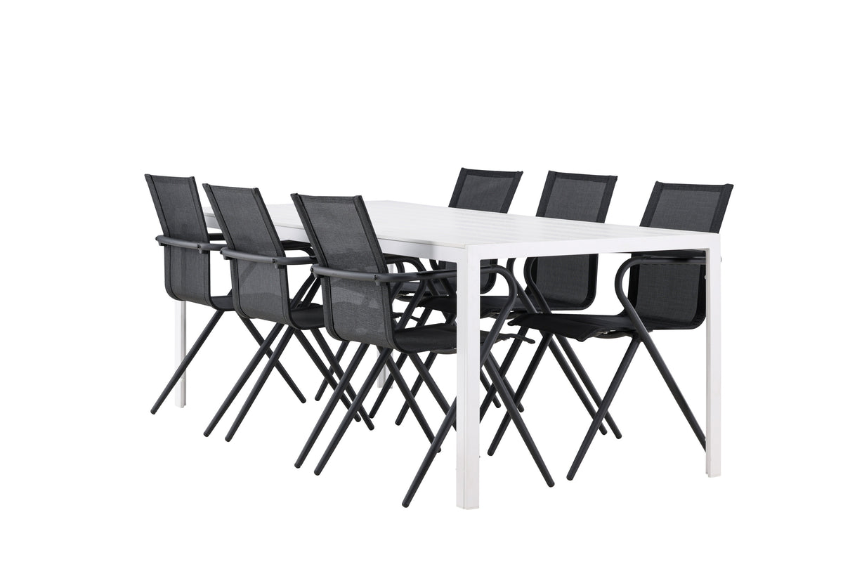 Break Matbord med Alina Stolarna – Aluminium