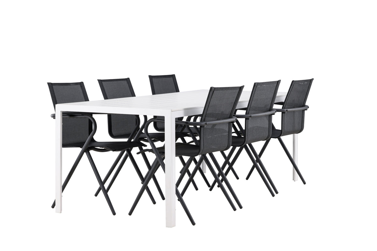 Break Matbord med Alina Stolarna – Aluminium
