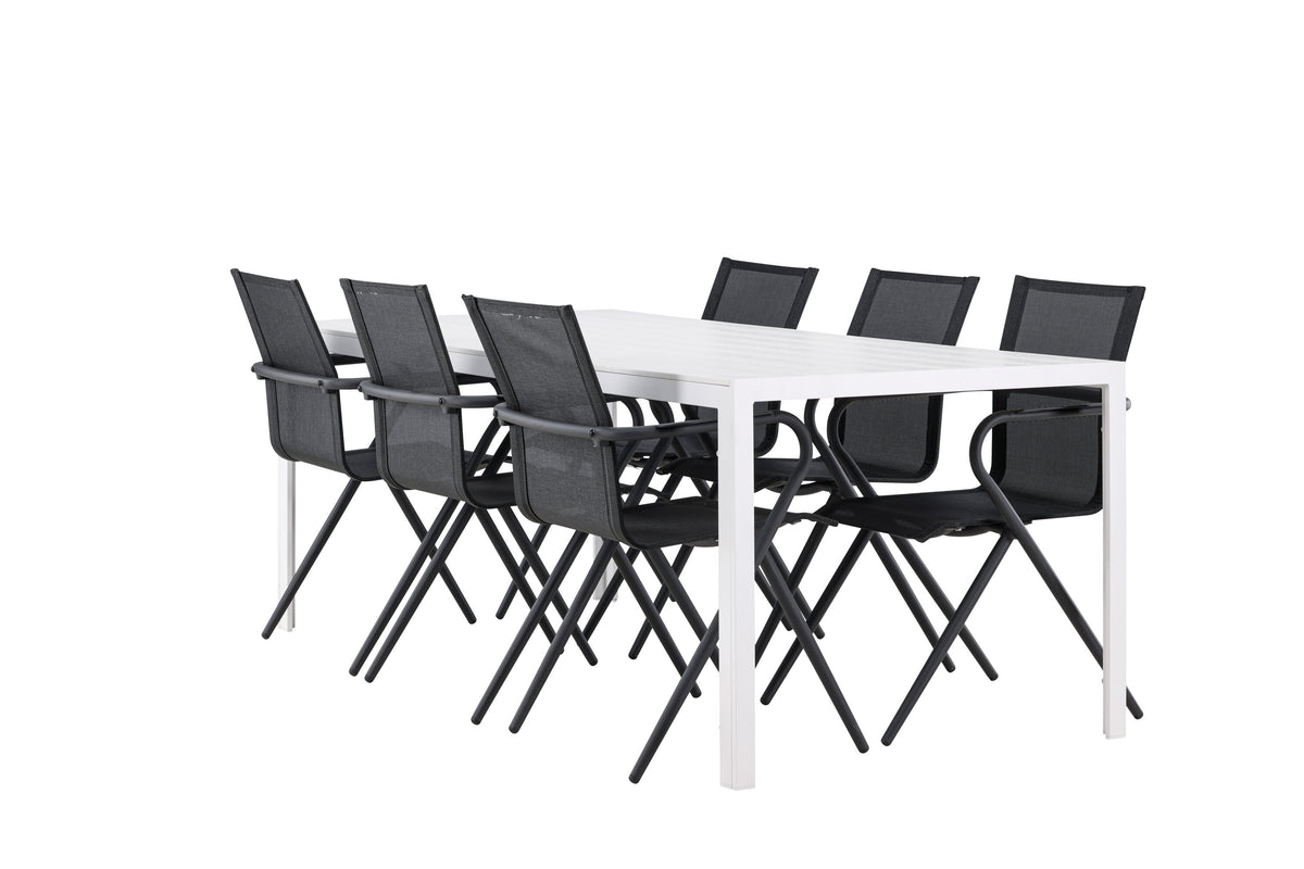Break Matbord med Alina Stolarna – Aluminium