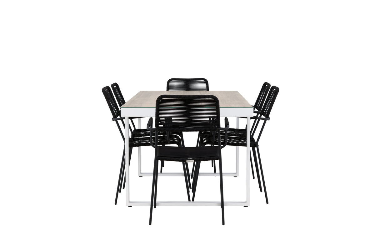Merlo Matbord med Lindos Stolarna – Aluminium