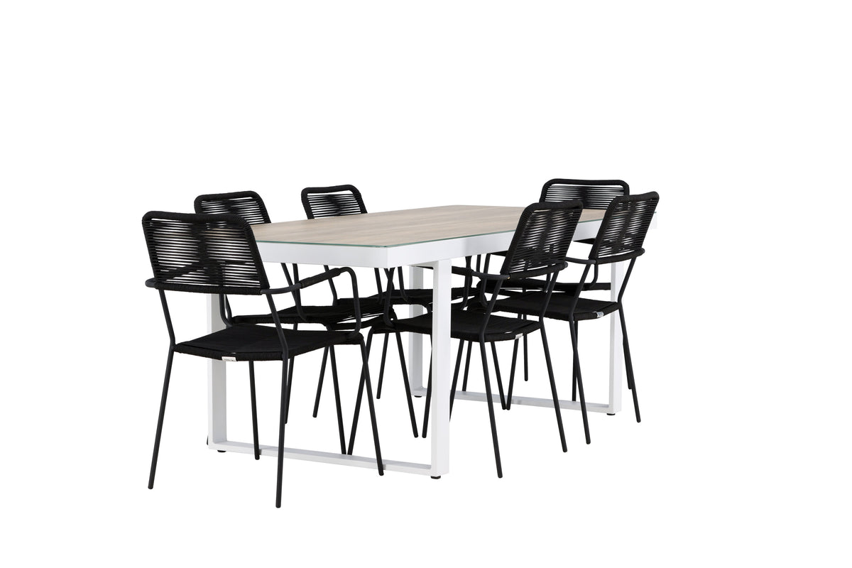 Merlo Matbord med Lindos Stolarna – Aluminium