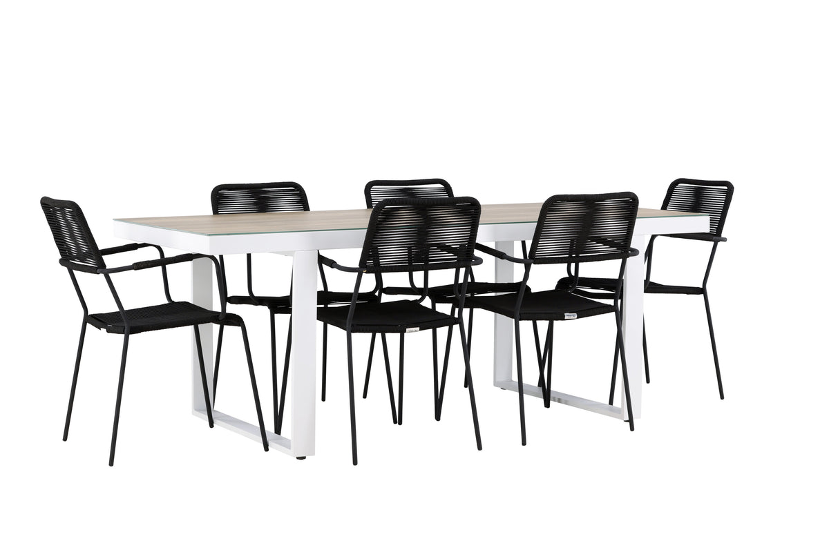 Merlo Matbord med Lindos Stolarna – Aluminium