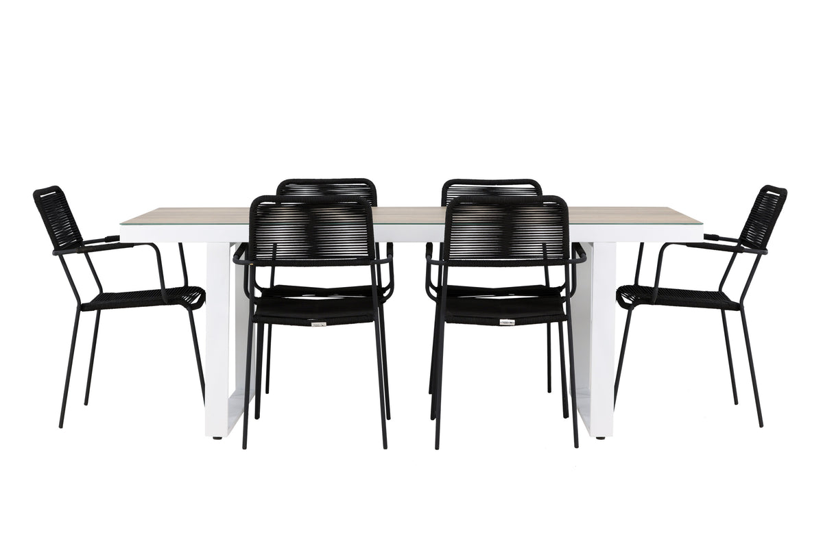 Merlo Matbord med Lindos Stolarna – Aluminium