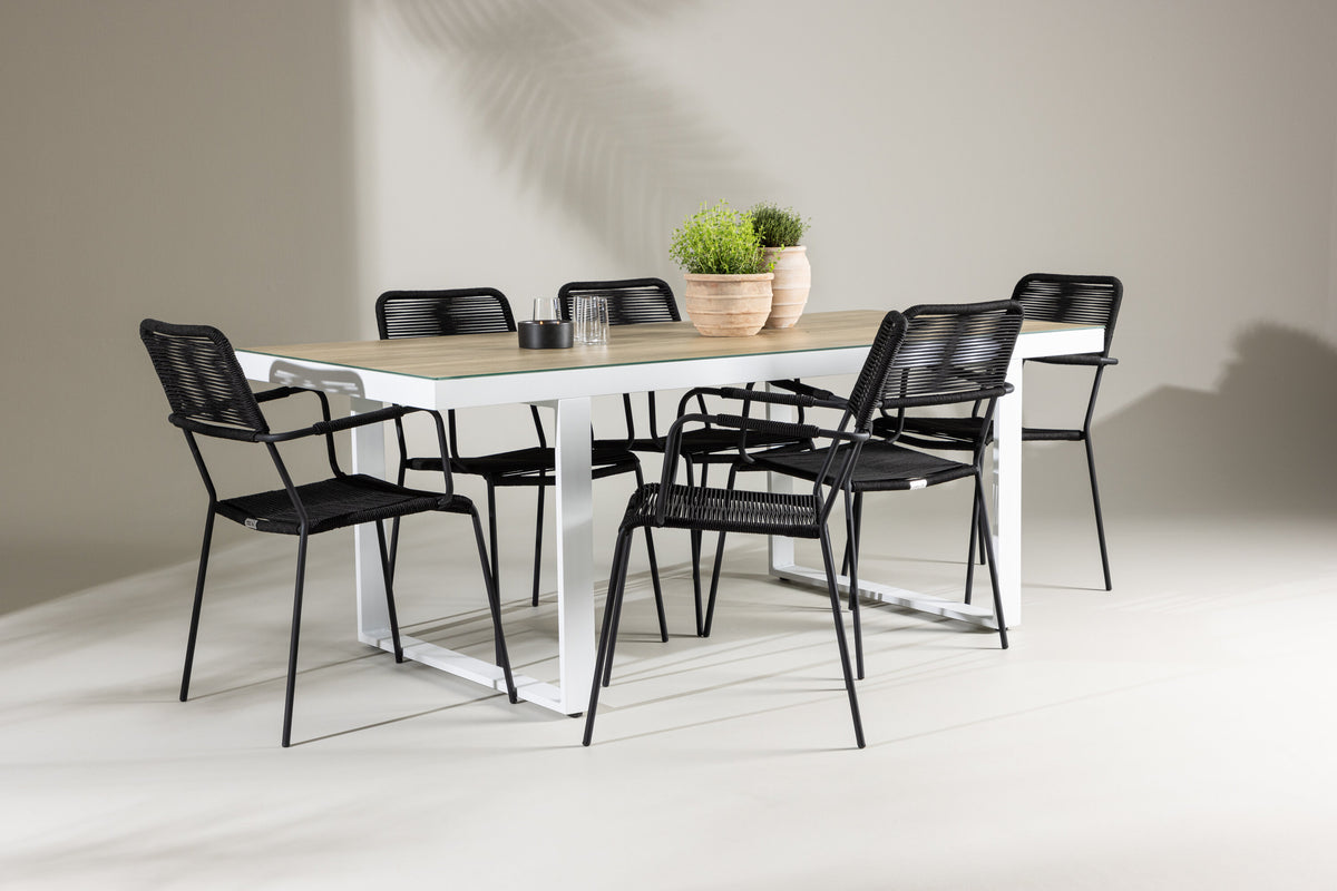 Merlo Matbord med Lindos Stolarna – Aluminium