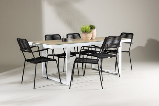 Merlo Matbord med Lindos Stolarna – Aluminium