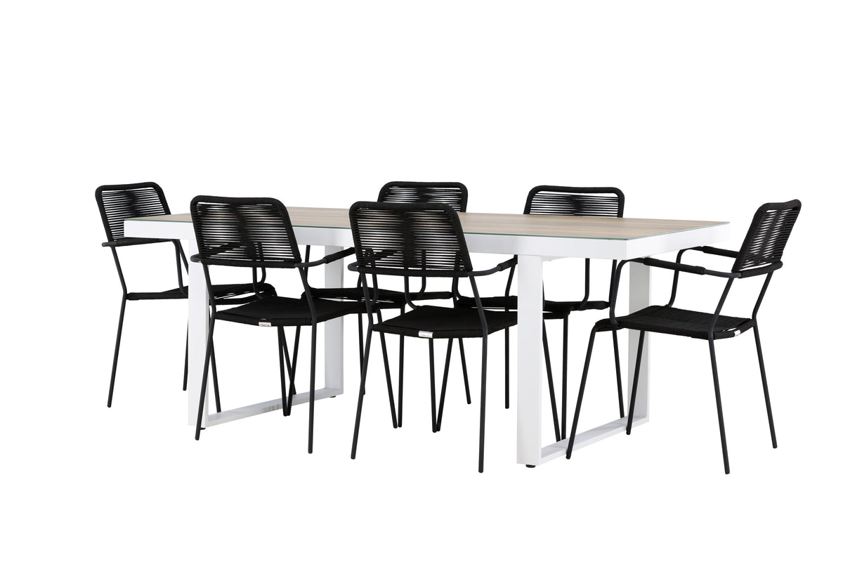 Merlo Matbord med Lindos Stolarna – Aluminium