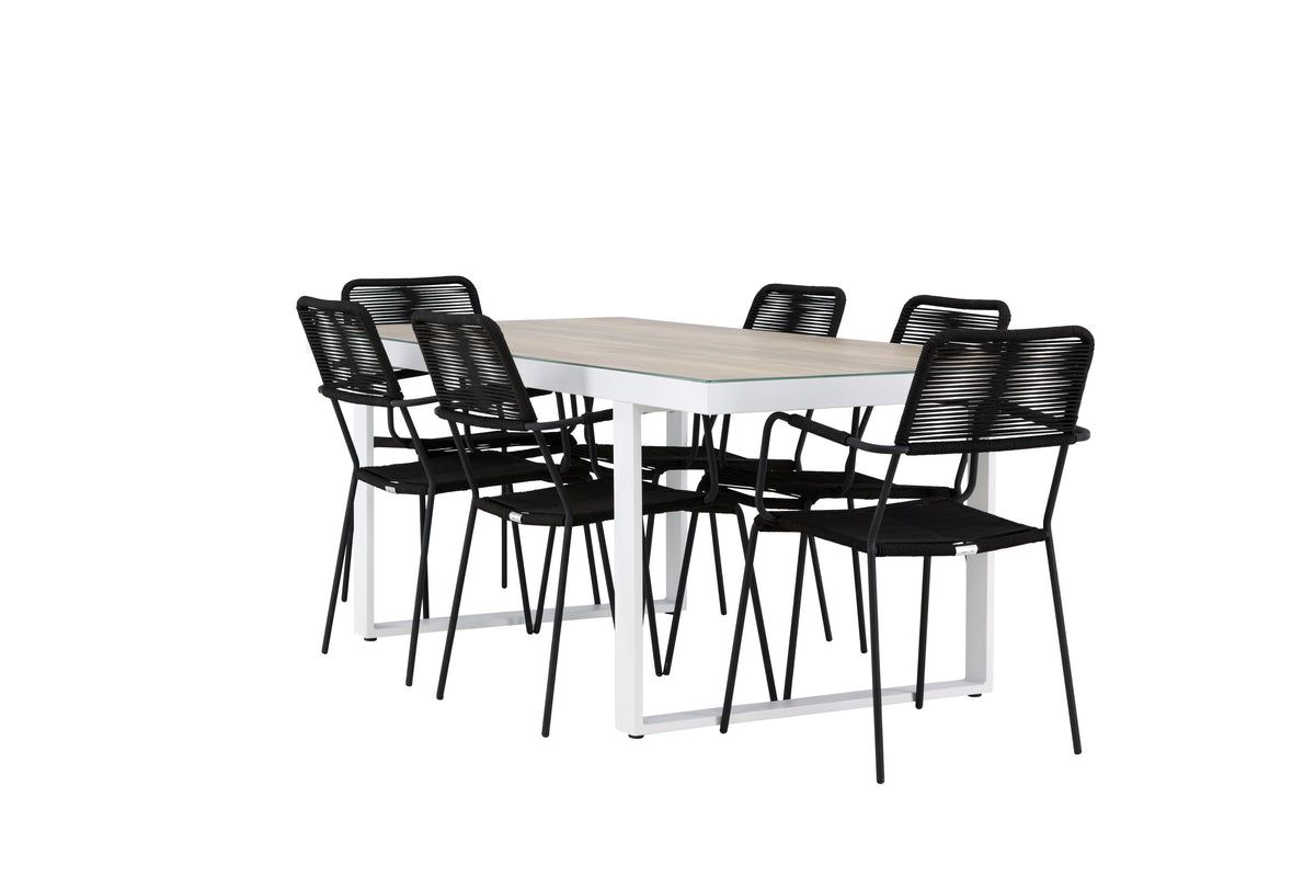 Merlo Matbord med Lindos Stolarna – Aluminium