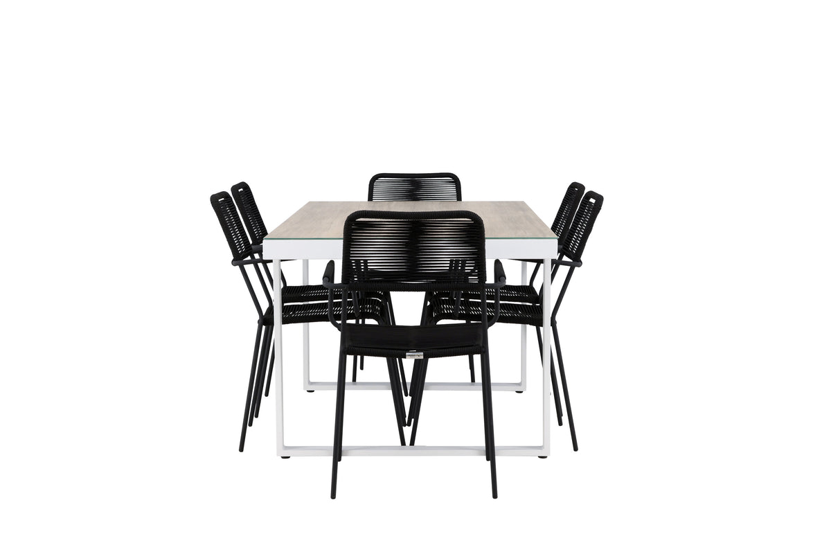 Merlo Matbord med Lindos Stolarna – Aluminium