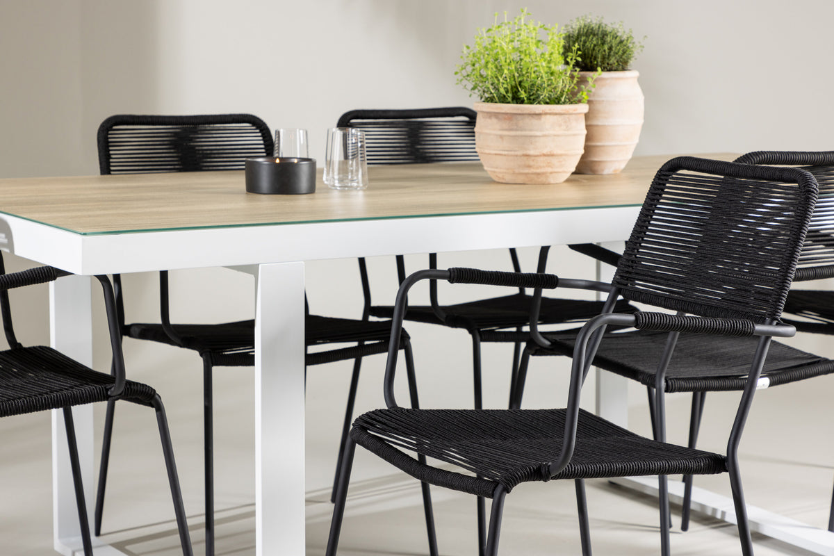 Merlo Matbord med Lindos Stolarna – Aluminium