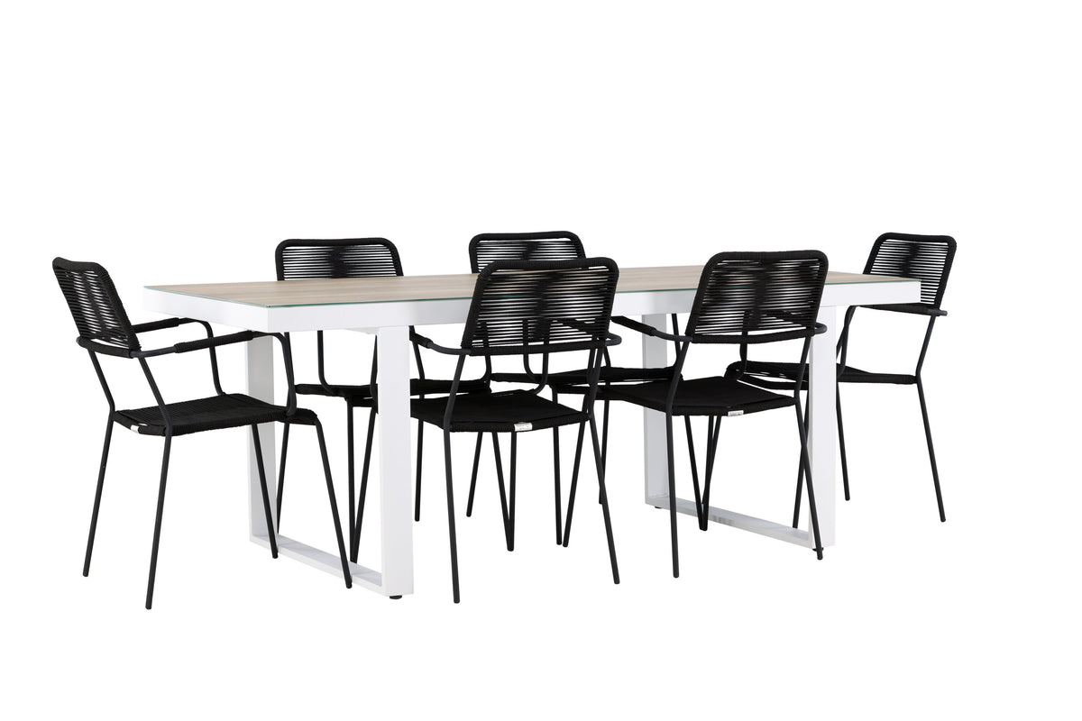 Merlo Matbord med Lindos Stolarna – Aluminium