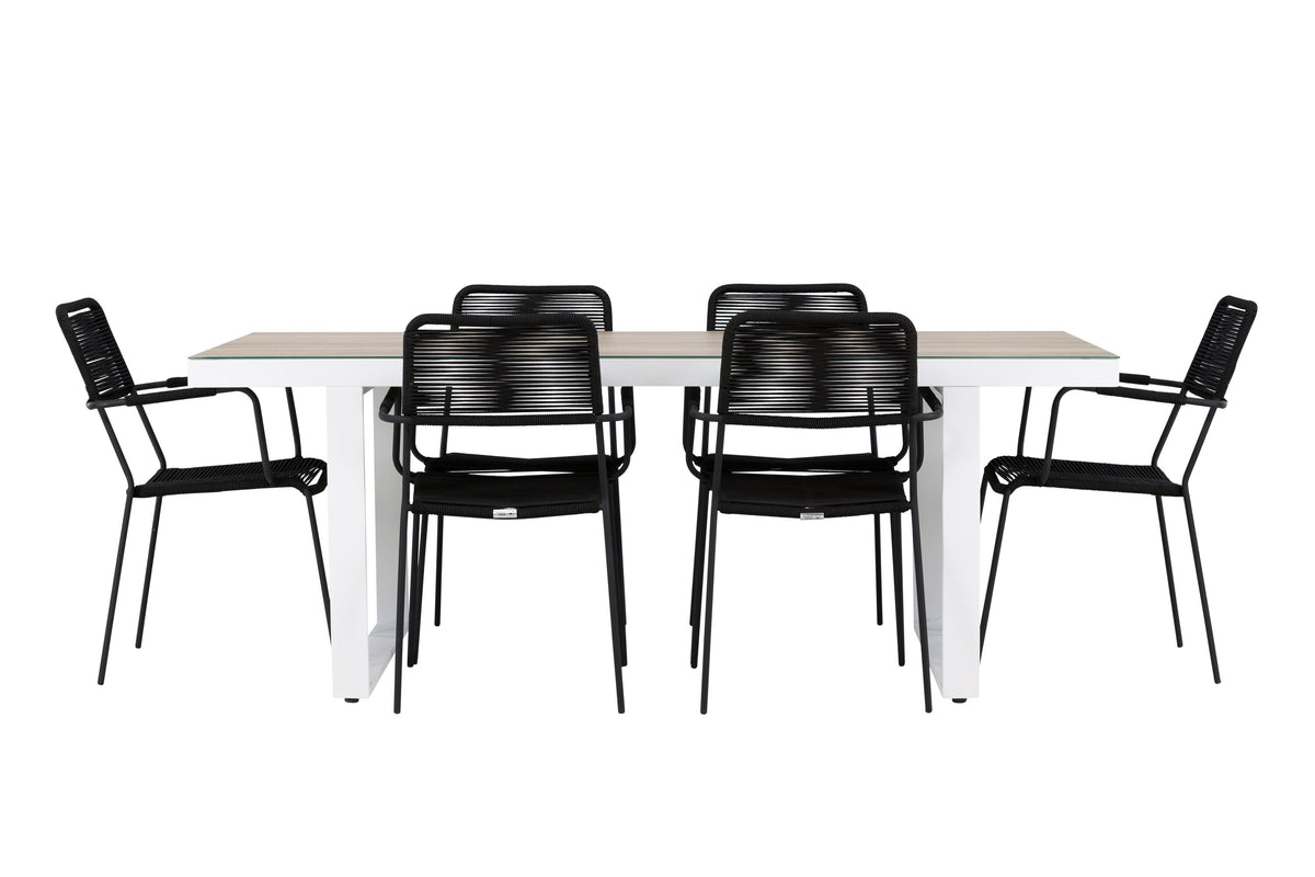 Merlo Matbord med Lindos Stolarna – Aluminium