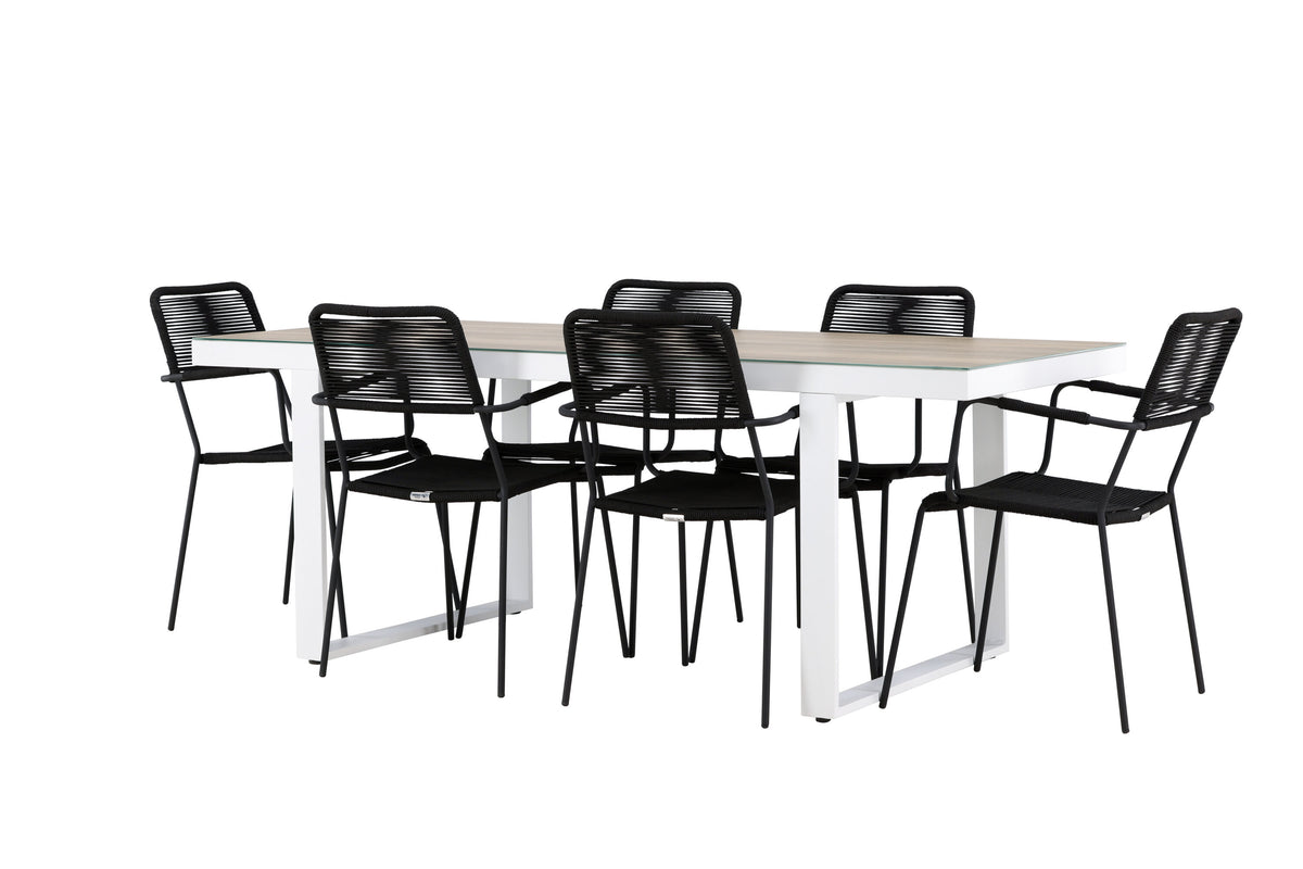 Merlo Matbord med Lindos Stolarna – Aluminium