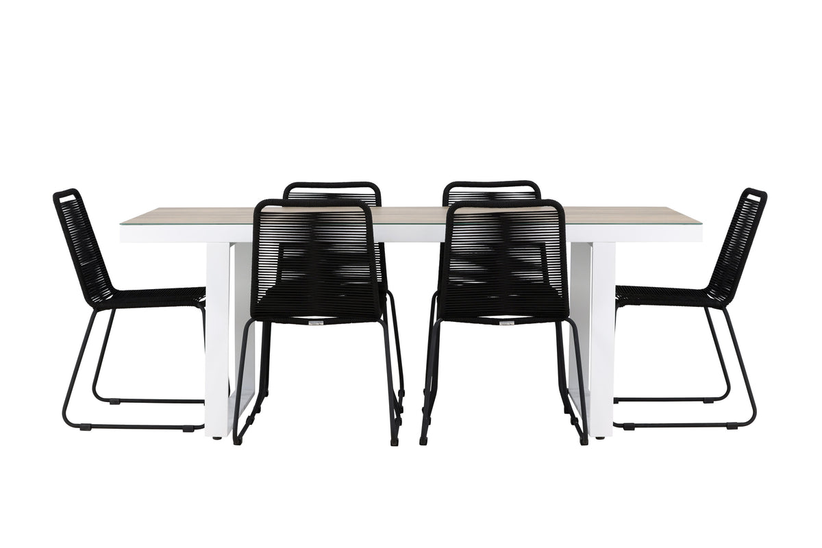 Merlo Matbord med Lindos Stolarna – Aluminium