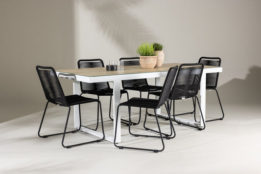 Merlo Matbord med Lindos Stolarna – Aluminium