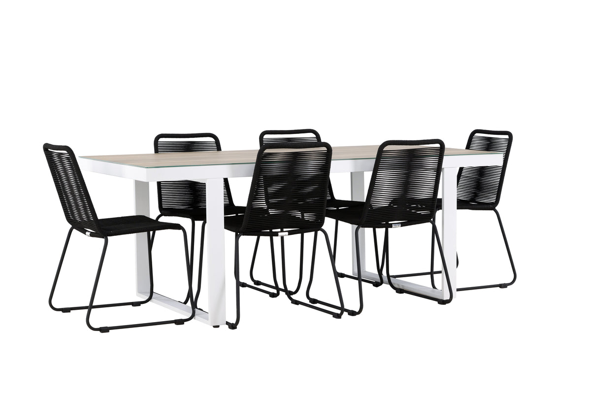Merlo Matbord med Lindos Stolarna – Aluminium